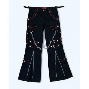 TRIPP NYC BY DAANG GOODMAN PANTS WOMENS 25/1 RED BLACK GOTH STEAMPUNK